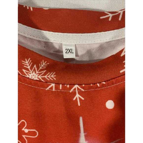 NWOT Snowman Sweatshirt Womens 2XL Red White Christmas Holiday Festive - Picture 3 of 6